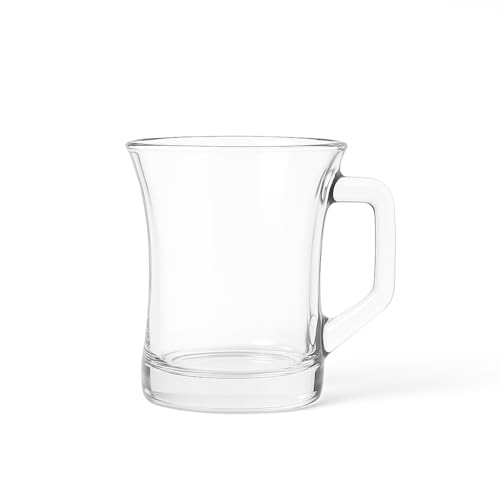 6-Piece Clear Glass Coffee Mug Set with Handles