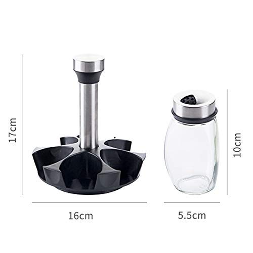 2-Tier Rotating Spice Rack with Glass Jars