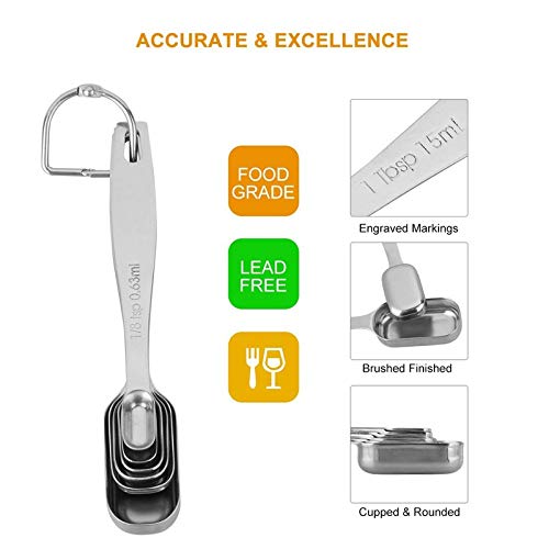 6-Piece Stainless Steel Measuring Spoon Set