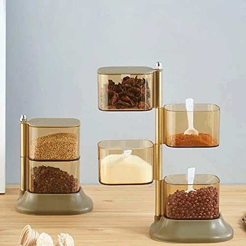 Multi-Layer Spice Rack with Seasoning Jars
