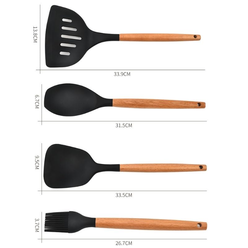 15-Piece Wooden Handle Kitchen Utensil Set