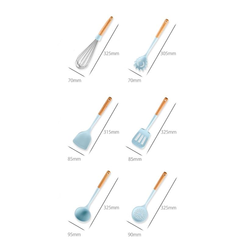 Silicone Kitchenware 12 Piece Set Spatula Slotted Spoon Soup Food Tongs Cooking