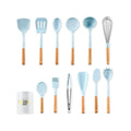 Silicone Kitchenware 12 Piece Set Spatula Slotted Spoon Soup Food Tongs Cooking