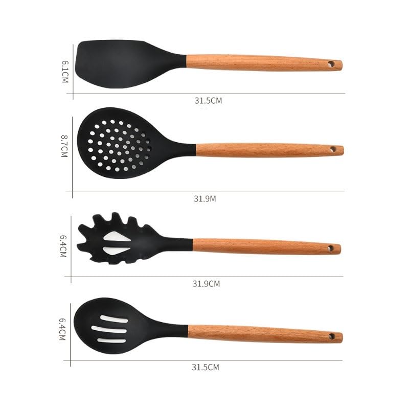 15-Piece Wooden Handle Kitchen Utensil Set
