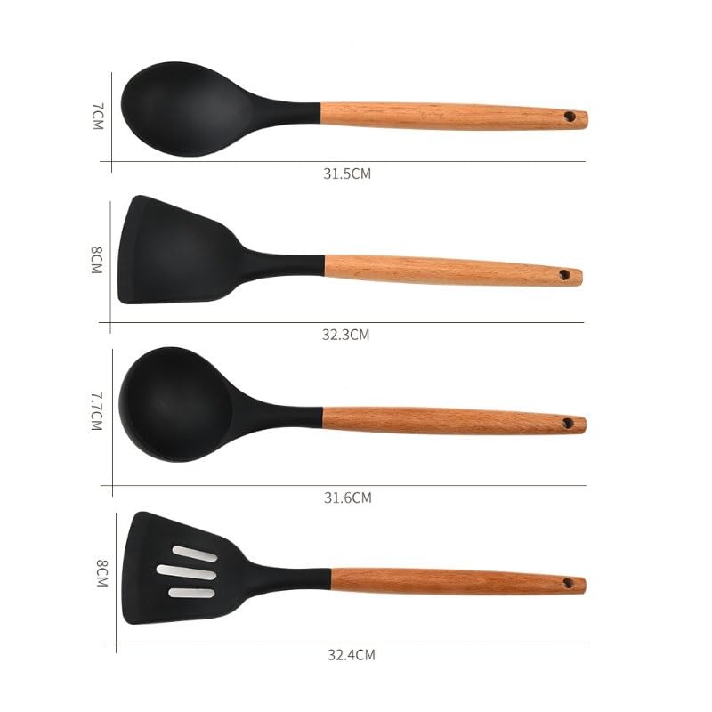 15-Piece Wooden Handle Kitchen Utensil Set