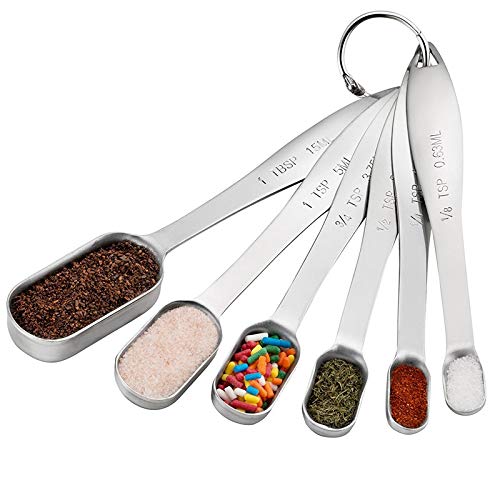 6-Piece Stainless Steel Measuring Spoon Set