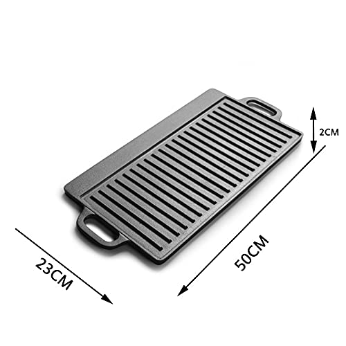 Cast Iron Double-Sided BBQ Griddle Pan