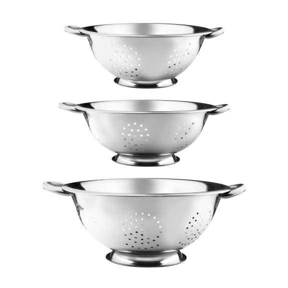 Stainless Steel Colander Set with Ring Base