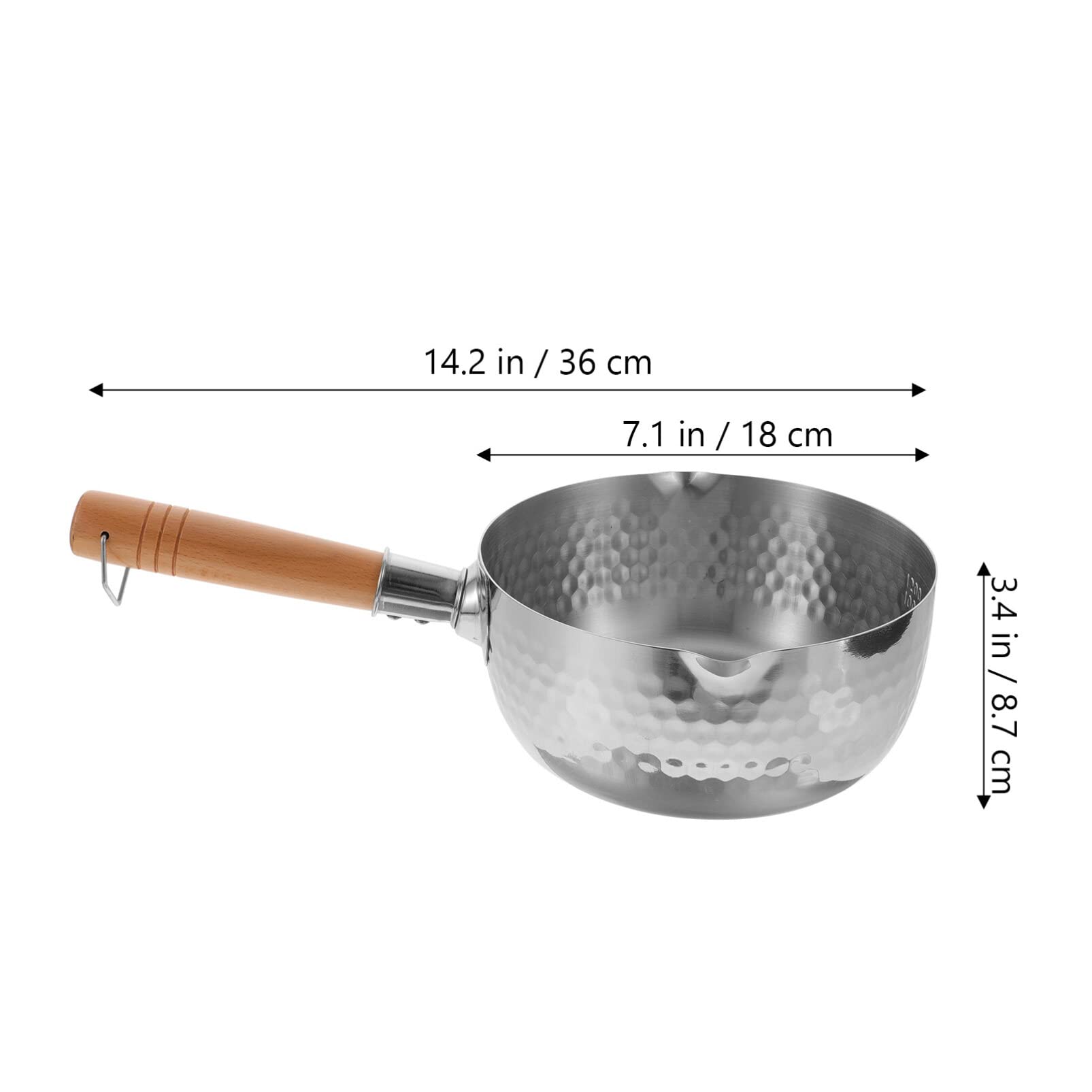 18cm Stainless Steel Snow Pan with Wooden Handle