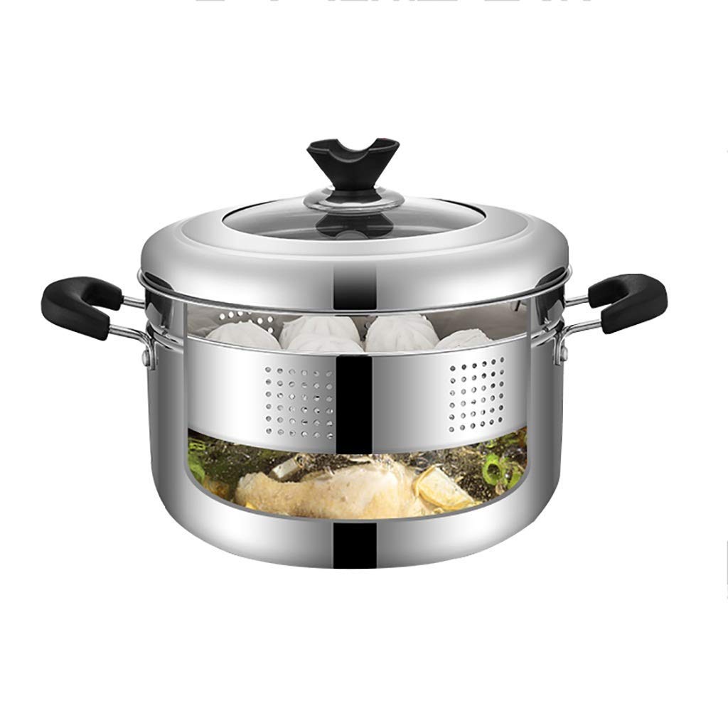 Stainless Steel 2-Tier Steamer Pot Set