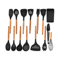 15-Piece Wooden Handle Kitchen Utensil Set