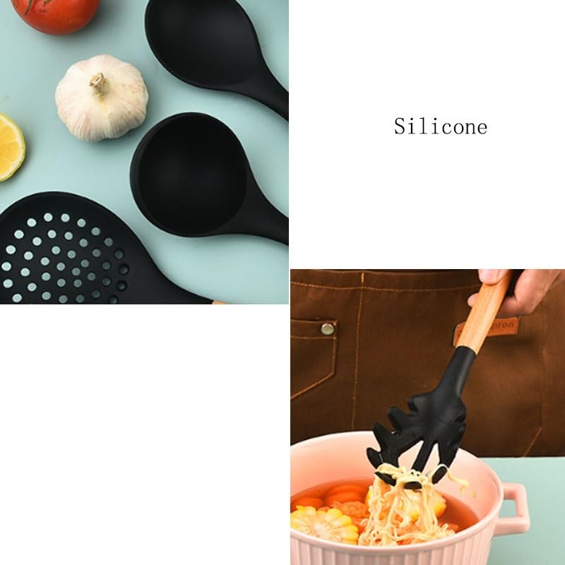 15-Piece Wooden Handle Kitchen Utensil Set