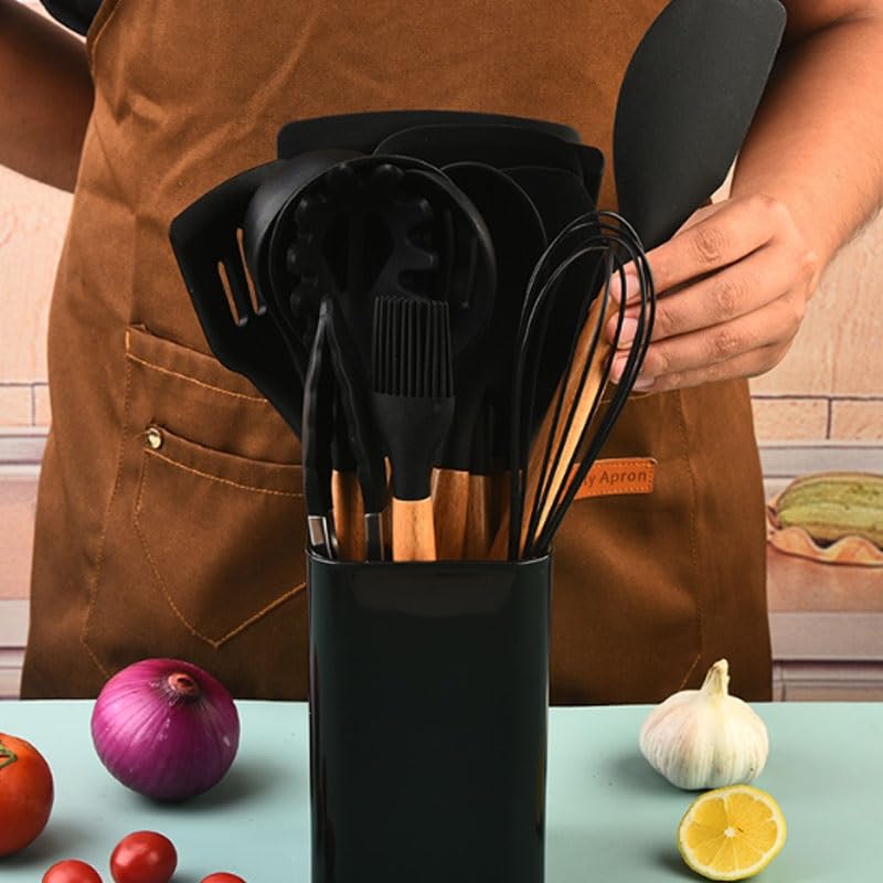 15-Piece Wooden Handle Kitchen Utensil Set