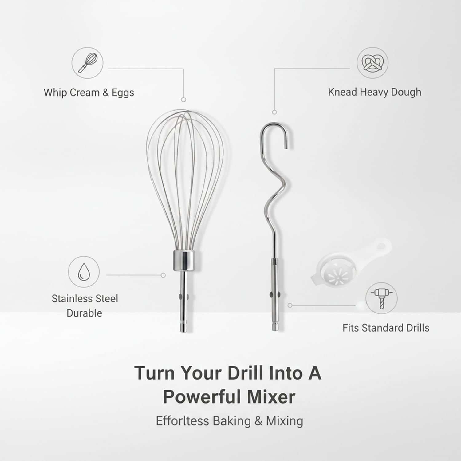 Stainless Steel Drill Mixer Attachment