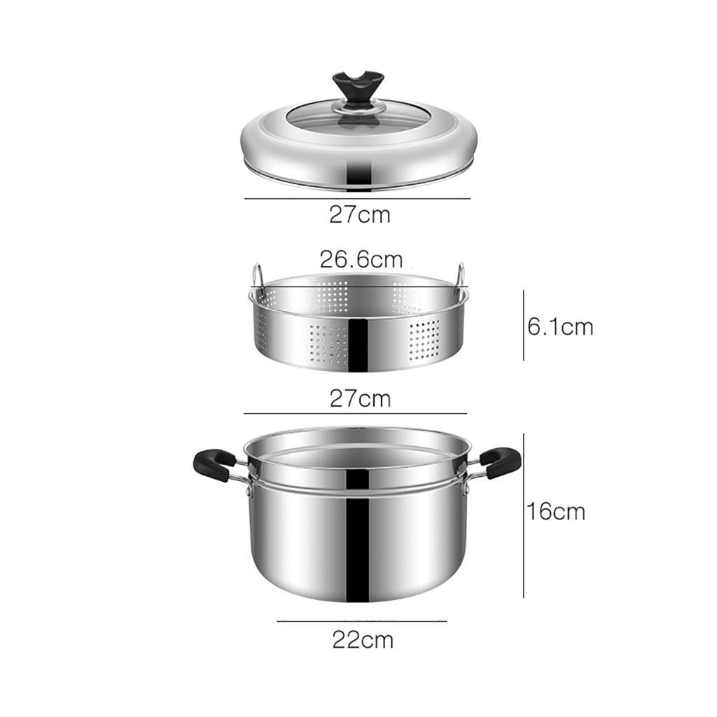 Stainless Steel 2-Tier Steamer Pot Set