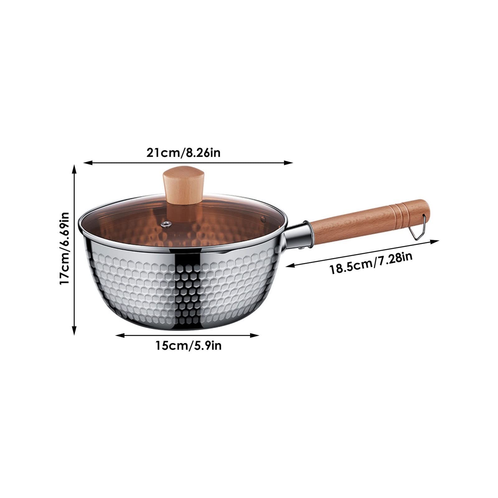 Stainless Steel Saucepan with Wooden Handle