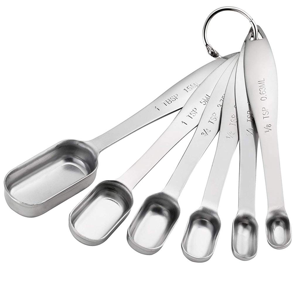 6-Piece Stainless Steel Measuring Spoon Set