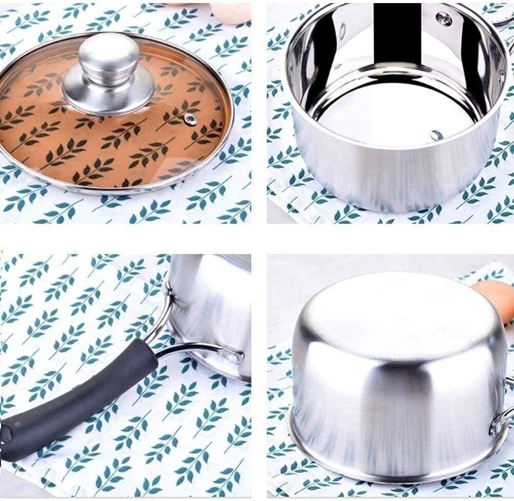 Non-Stick Stainless Steel Saucepan with Lid