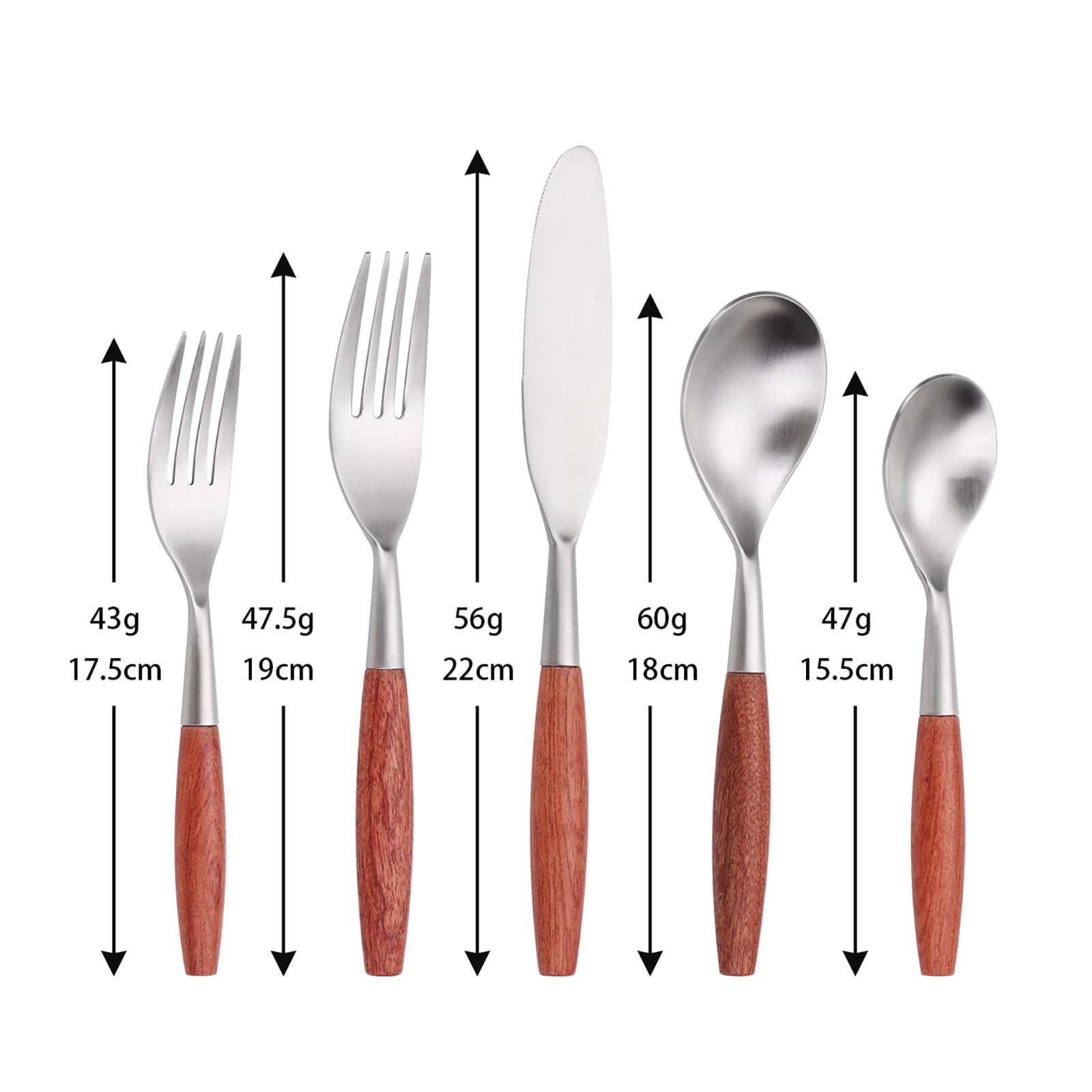 30-Piece Wooden Handle Flatware Set for 6