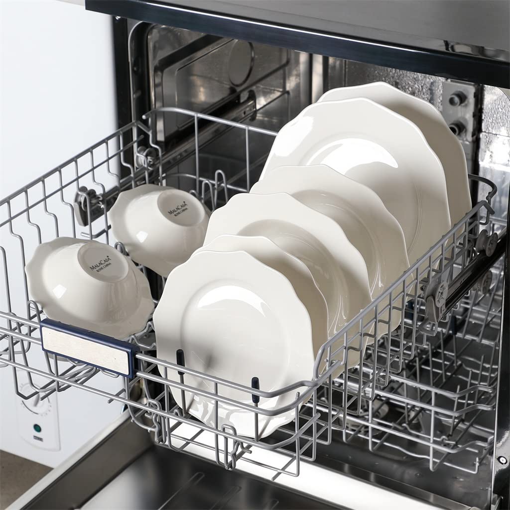 16-Piece White Porcelain Dinnerware Set for 4