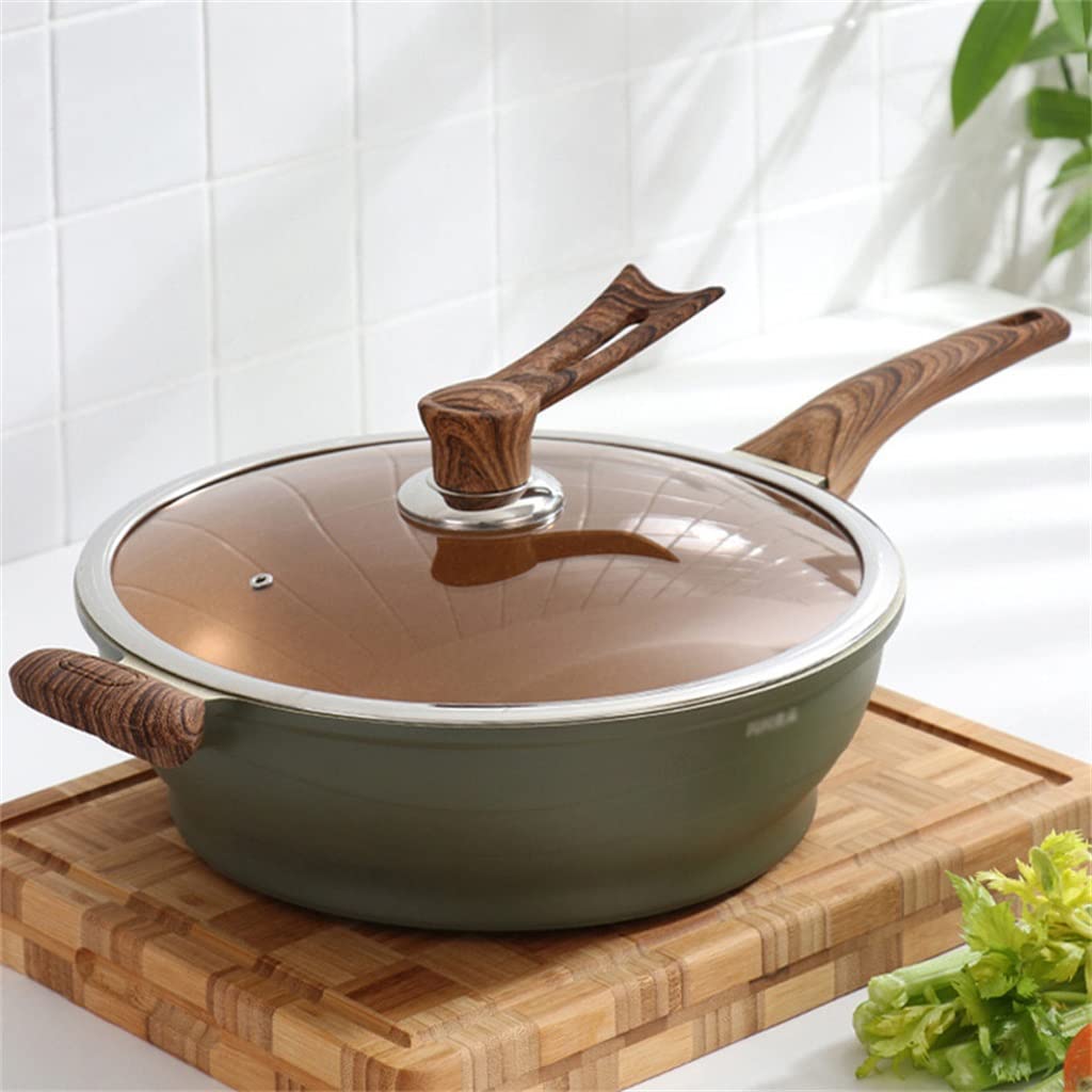 Wok Pan with Lid for Induction & Gas