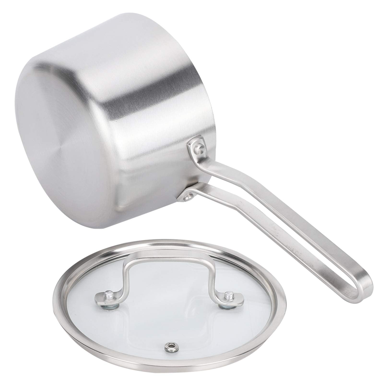Stainless Steel Milk Saucepan with Glass Lid