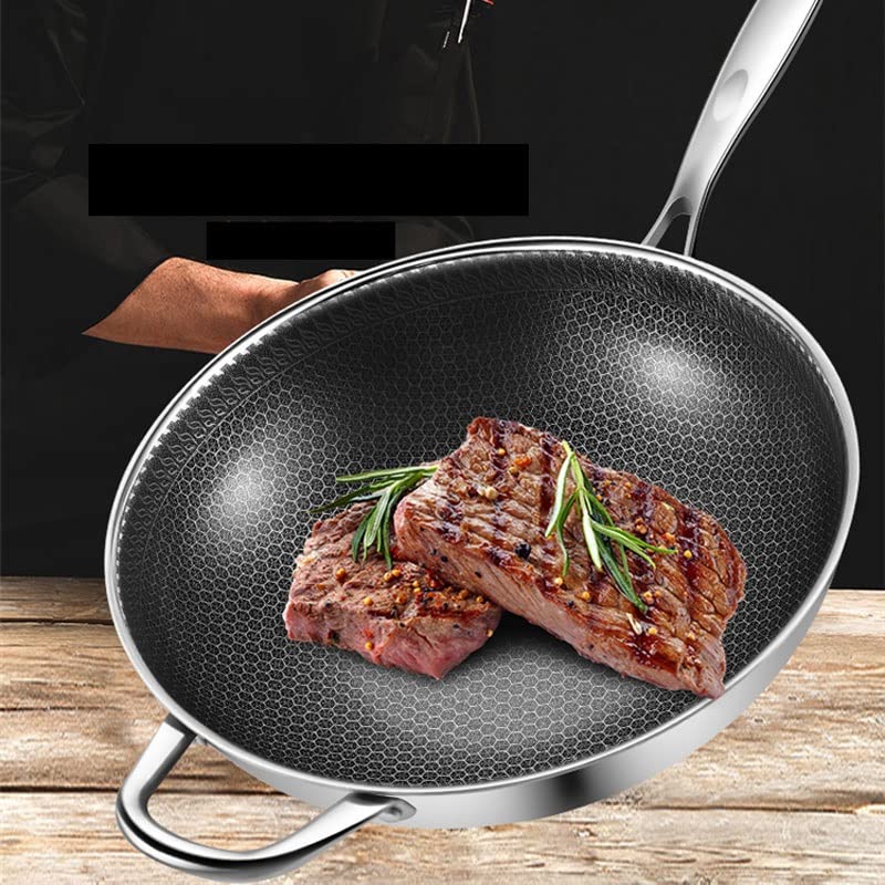 Non-Stick Honeycomb Stainless Steel Wok