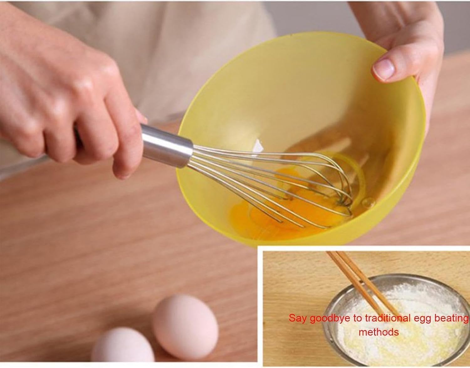 Stainless Steel Push Egg Whisk