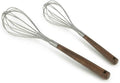 2-Piece Stainless Steel Whisk Set with Walnut Handles