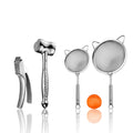 3-Piece Kitchen Prep Tool Set: Meat Tenderizer, Garlic Press & Strainer
