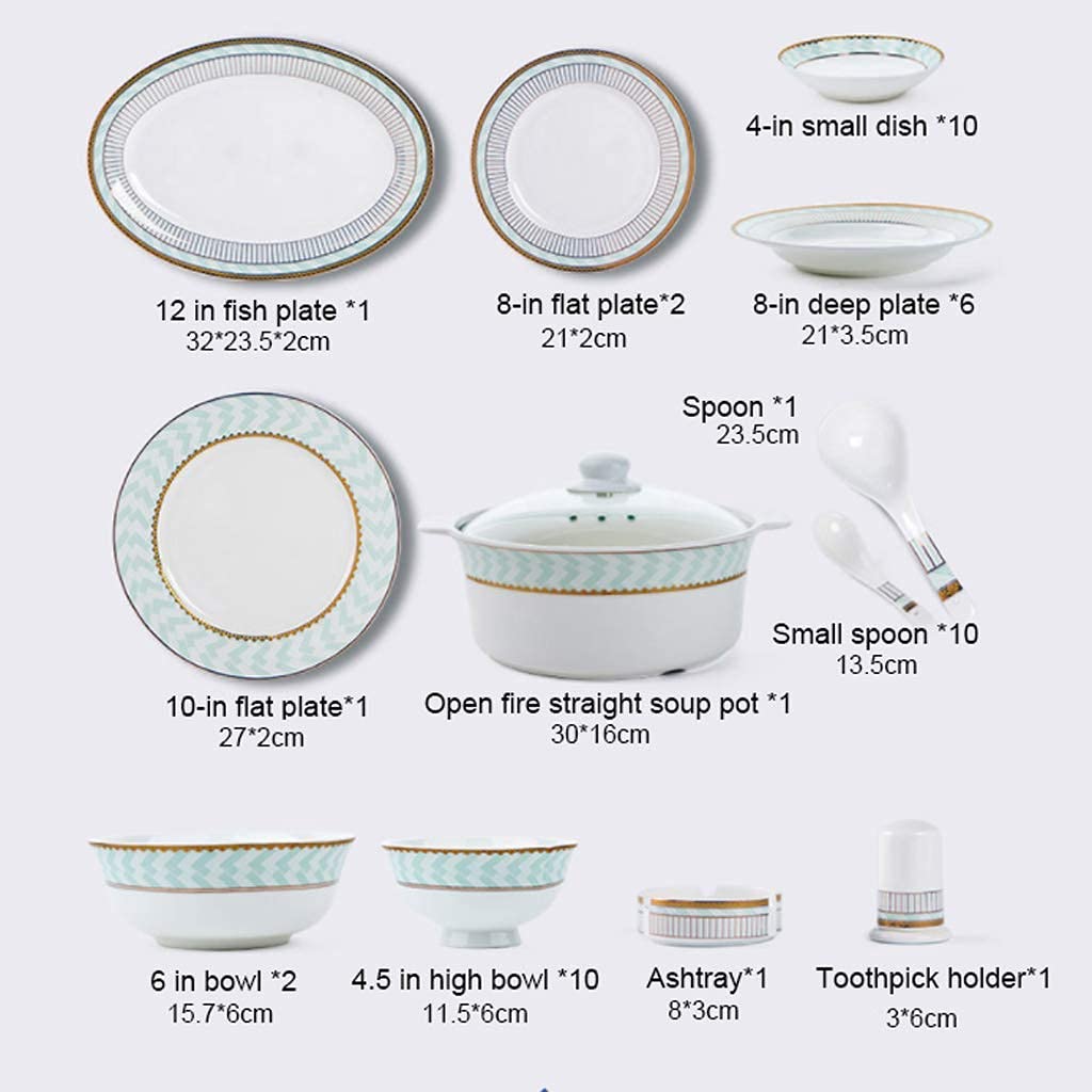 46-Piece Porcelain Dinnerware Set
