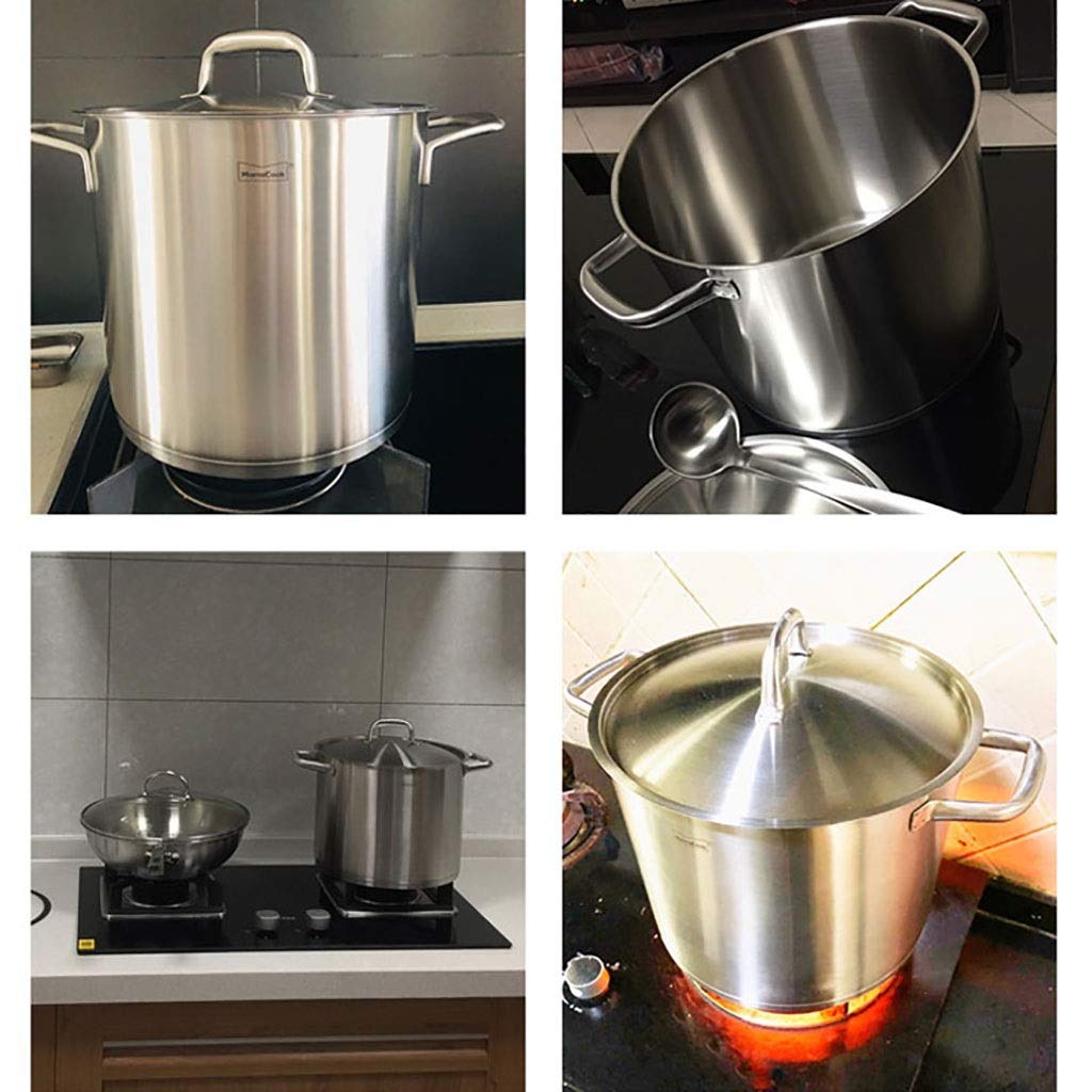 304 Stainless Steel Deep Soup Pot with Lid