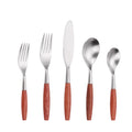 30-Piece Wooden Handle Flatware Set for 6