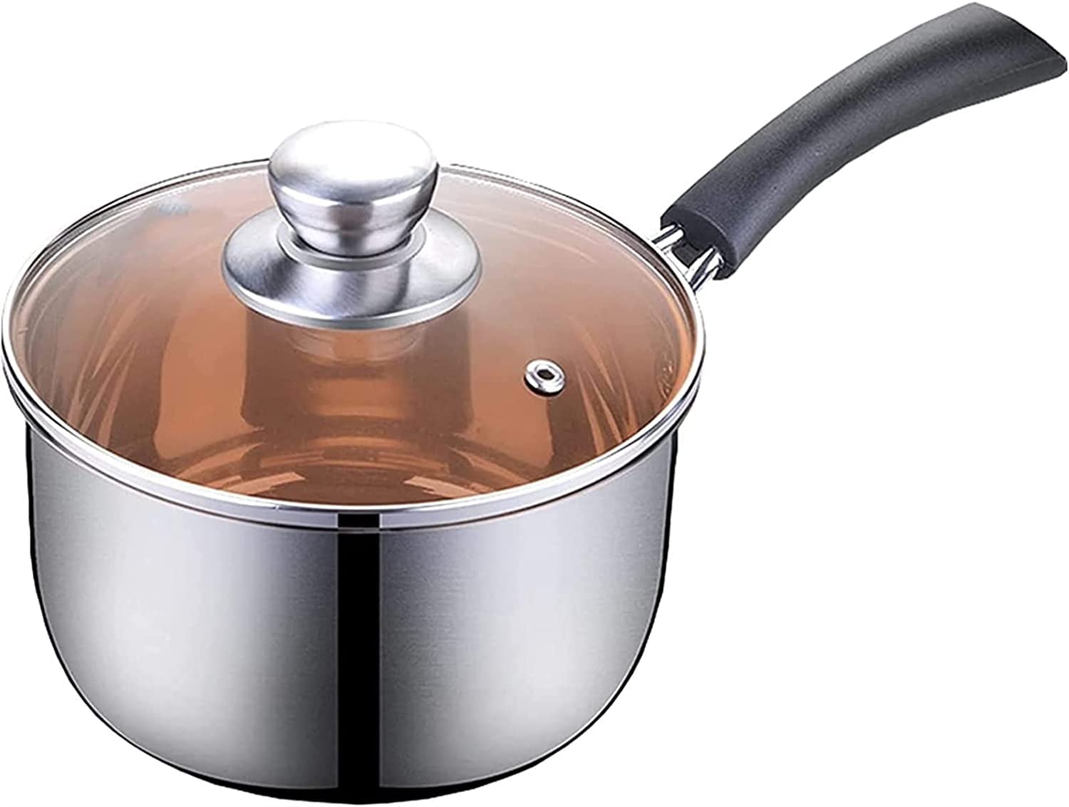 Non-Stick Stainless Steel Saucepan with Lid