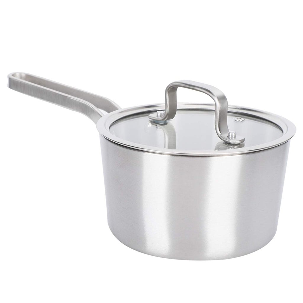 Stainless Steel Milk Saucepan with Glass Lid