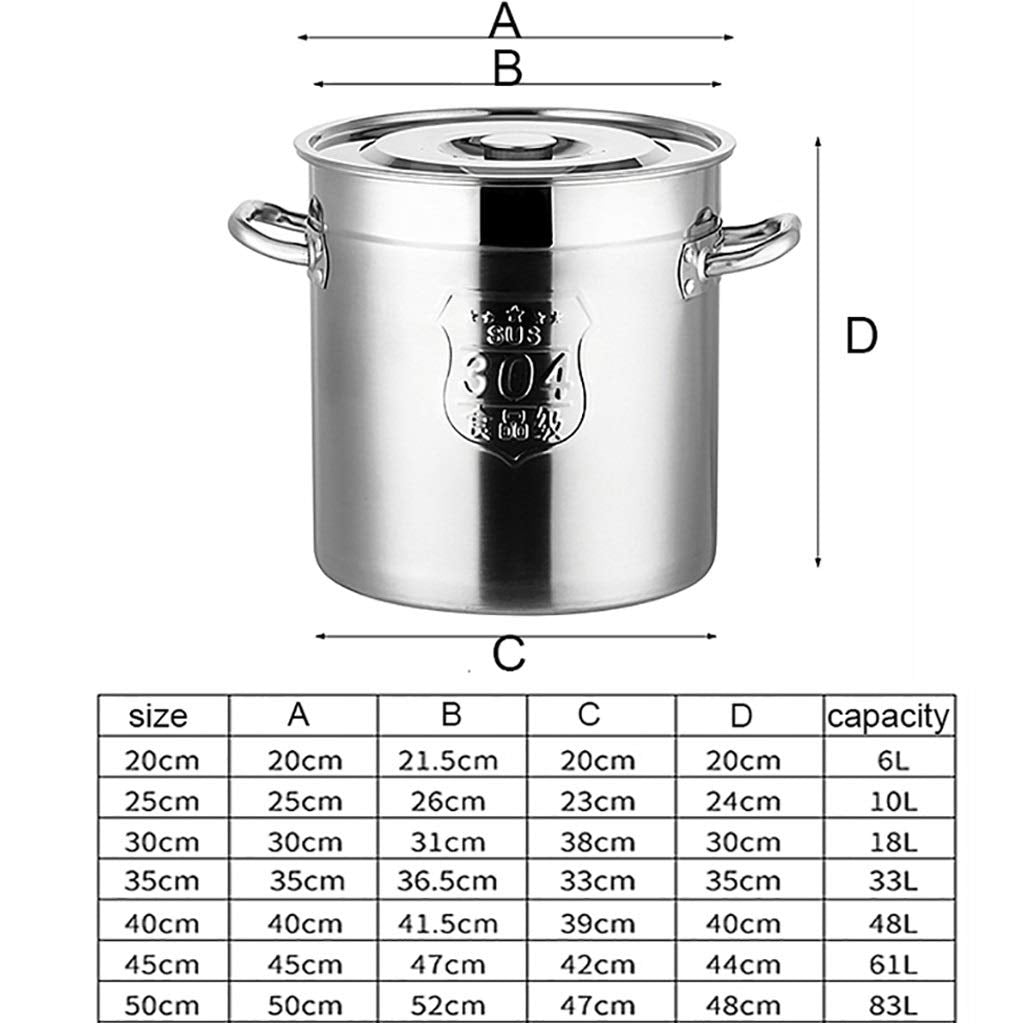 304 Stainless Steel Stock Pot with Lid
