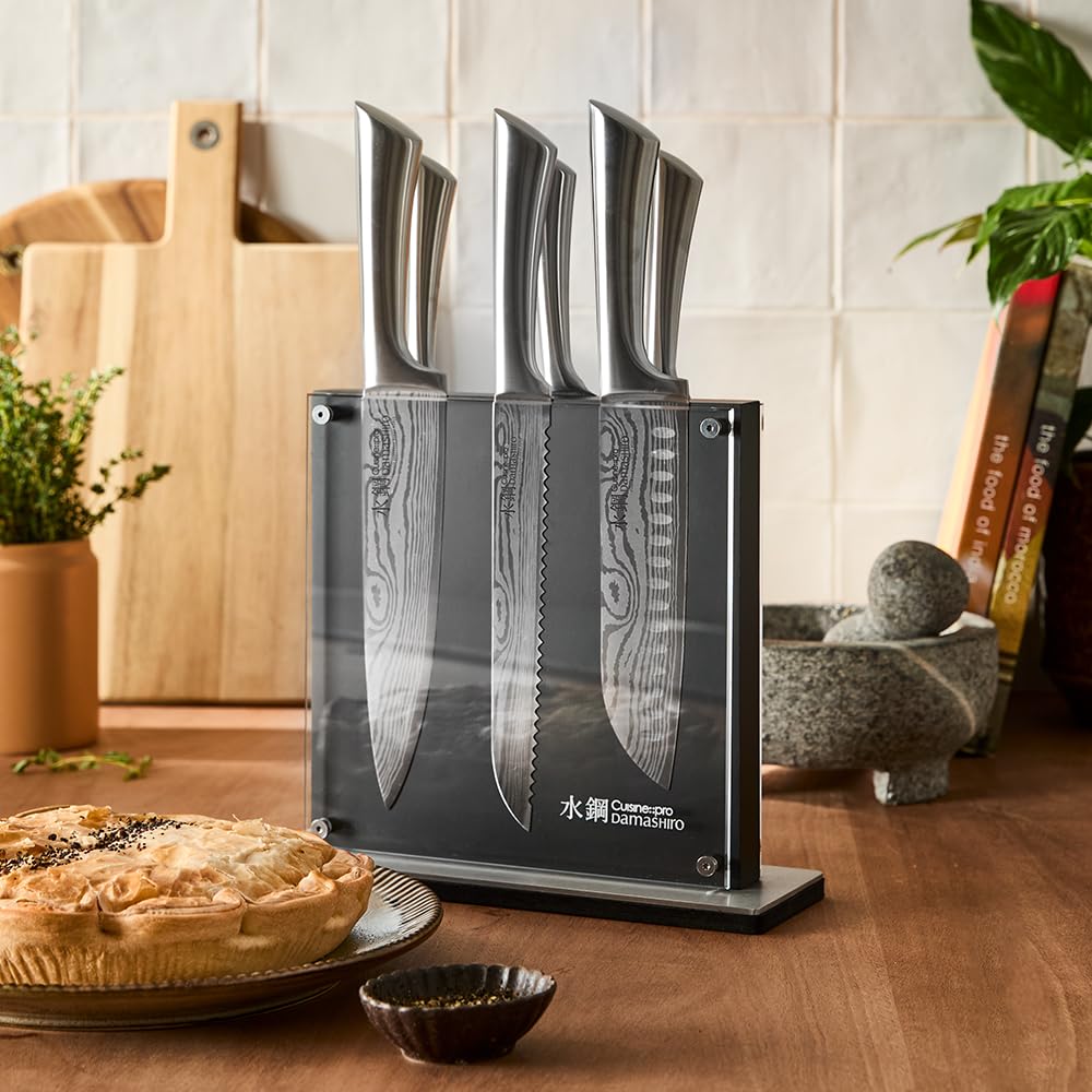 Japanese Steel Knife Set with Magnetic Knife Block