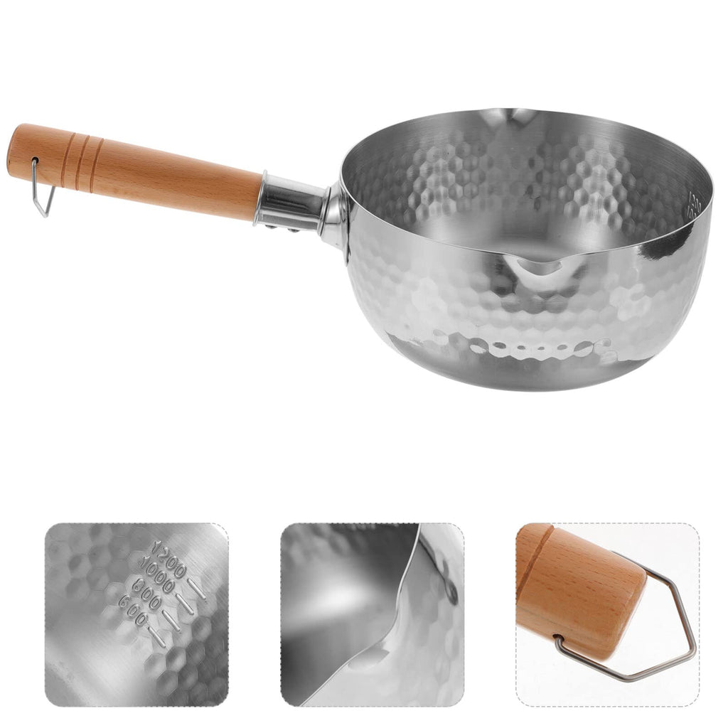 18cm Stainless Steel Snow Pan with Wooden Handle