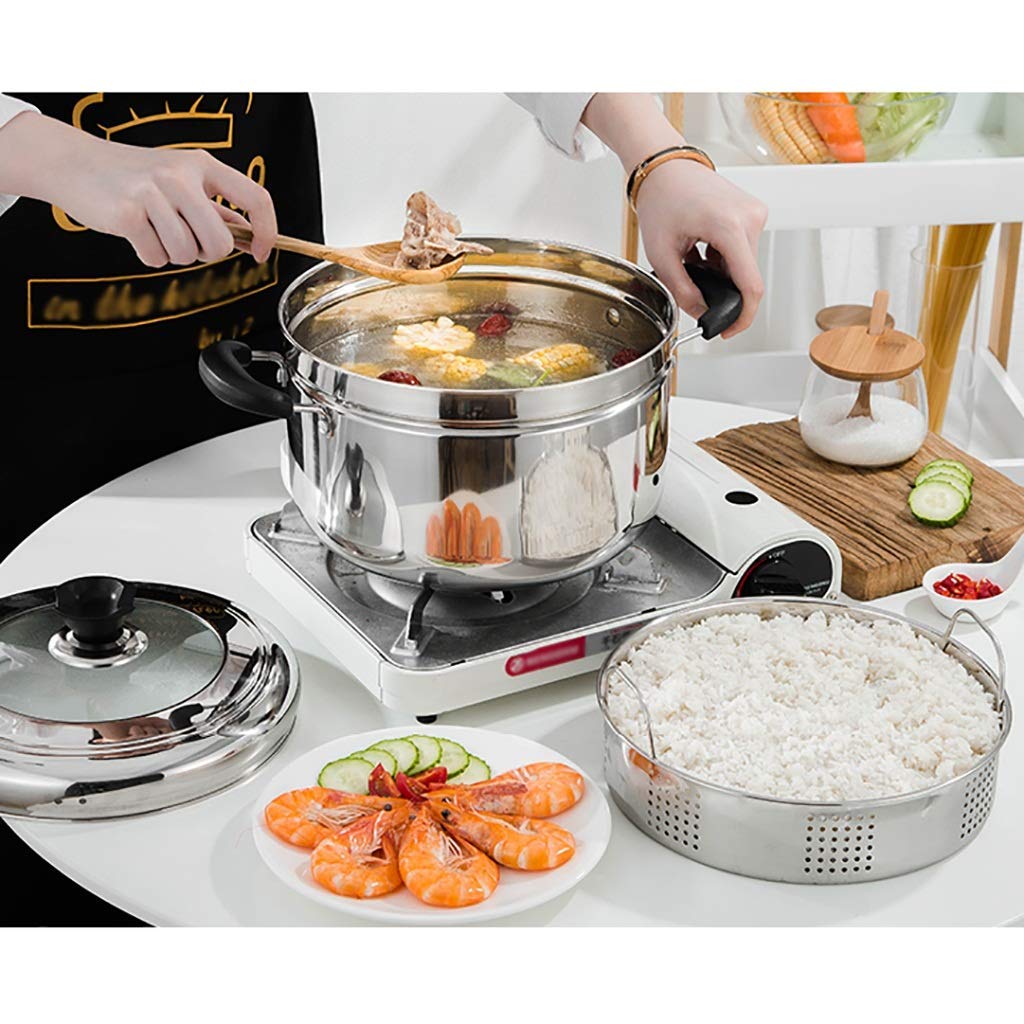 Stainless Steel 2-Tier Steamer Pot Set