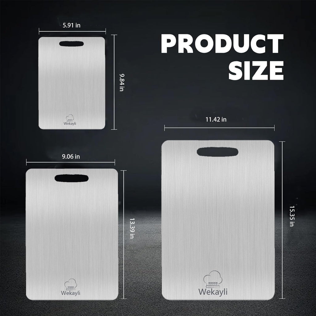 304 Stainless Steel Cutting Board Set (3-Piece)
