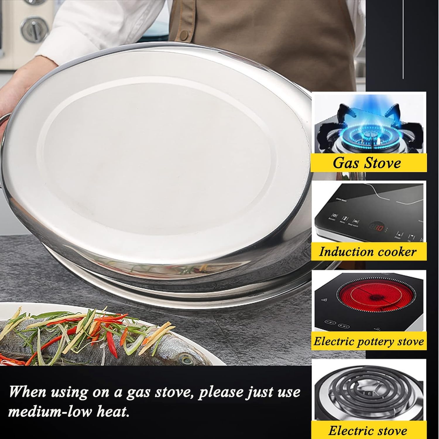 Stainless Steel Oval Roaster with Rack & Lid
