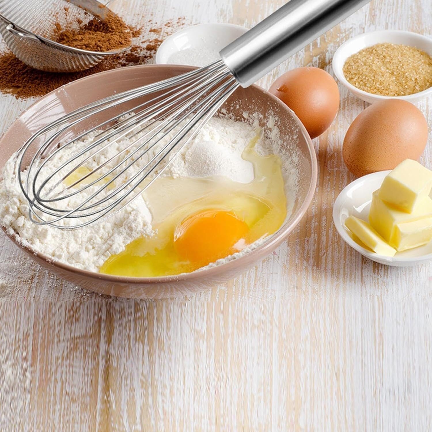Stainless Steel Push Egg Whisk