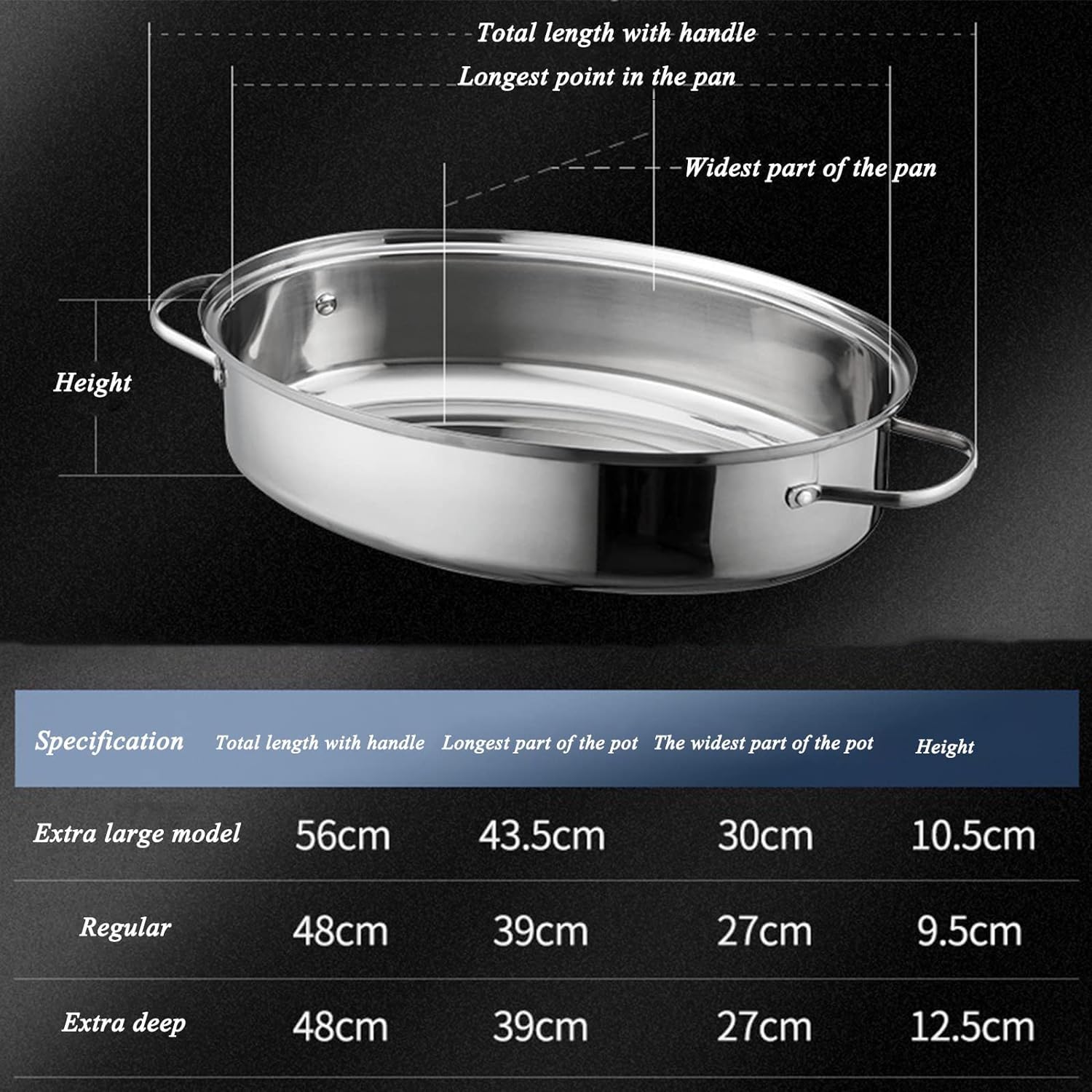 Stainless Steel Oval Roaster with Rack & Lid