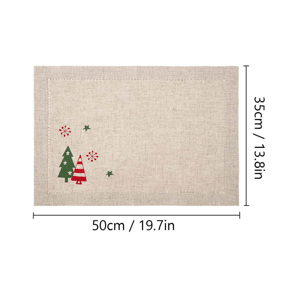 6-Piece Embroidered Linen Placemat Set