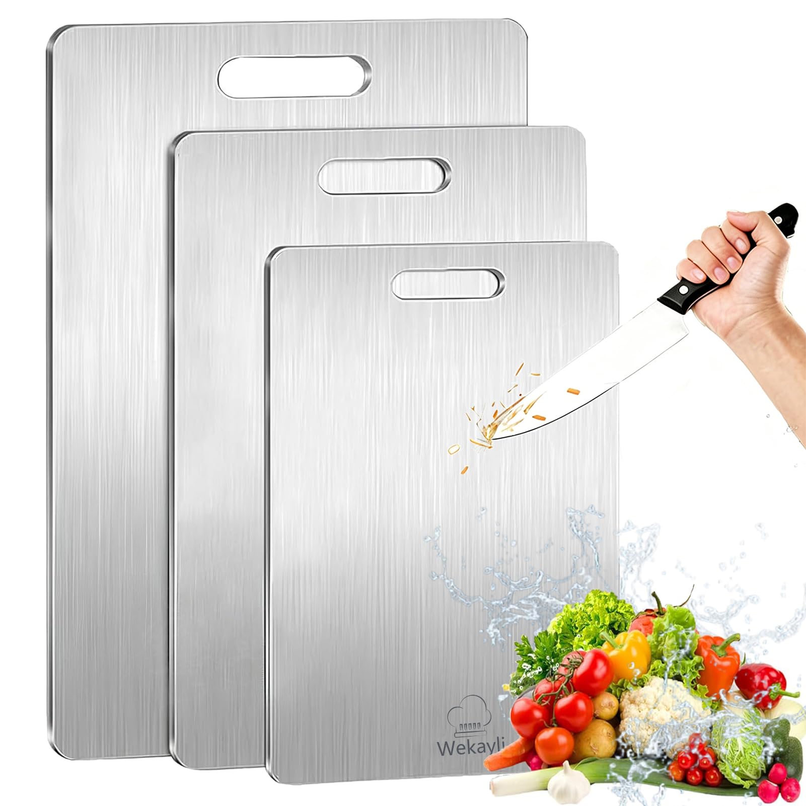 304 Stainless Steel Cutting Board Set (3-Piece)