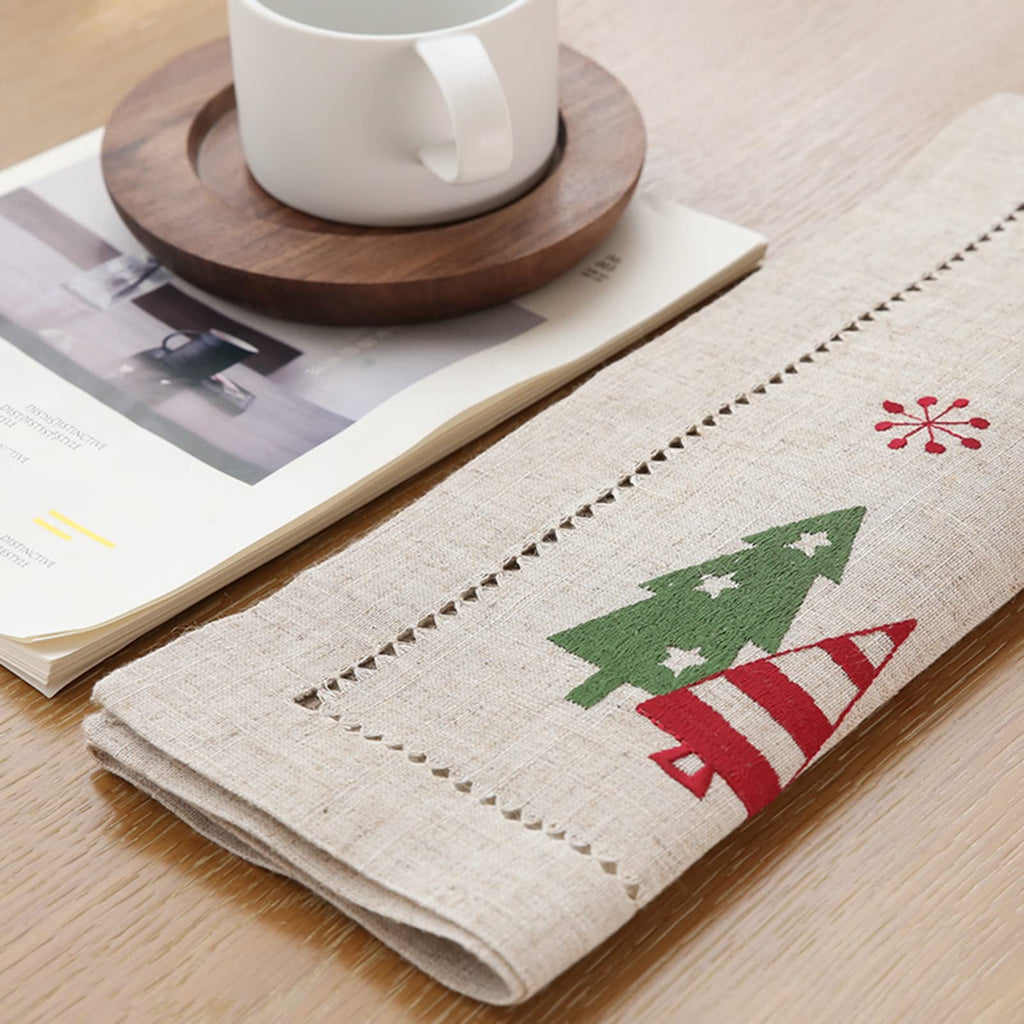 6-Piece Embroidered Linen Placemat Set