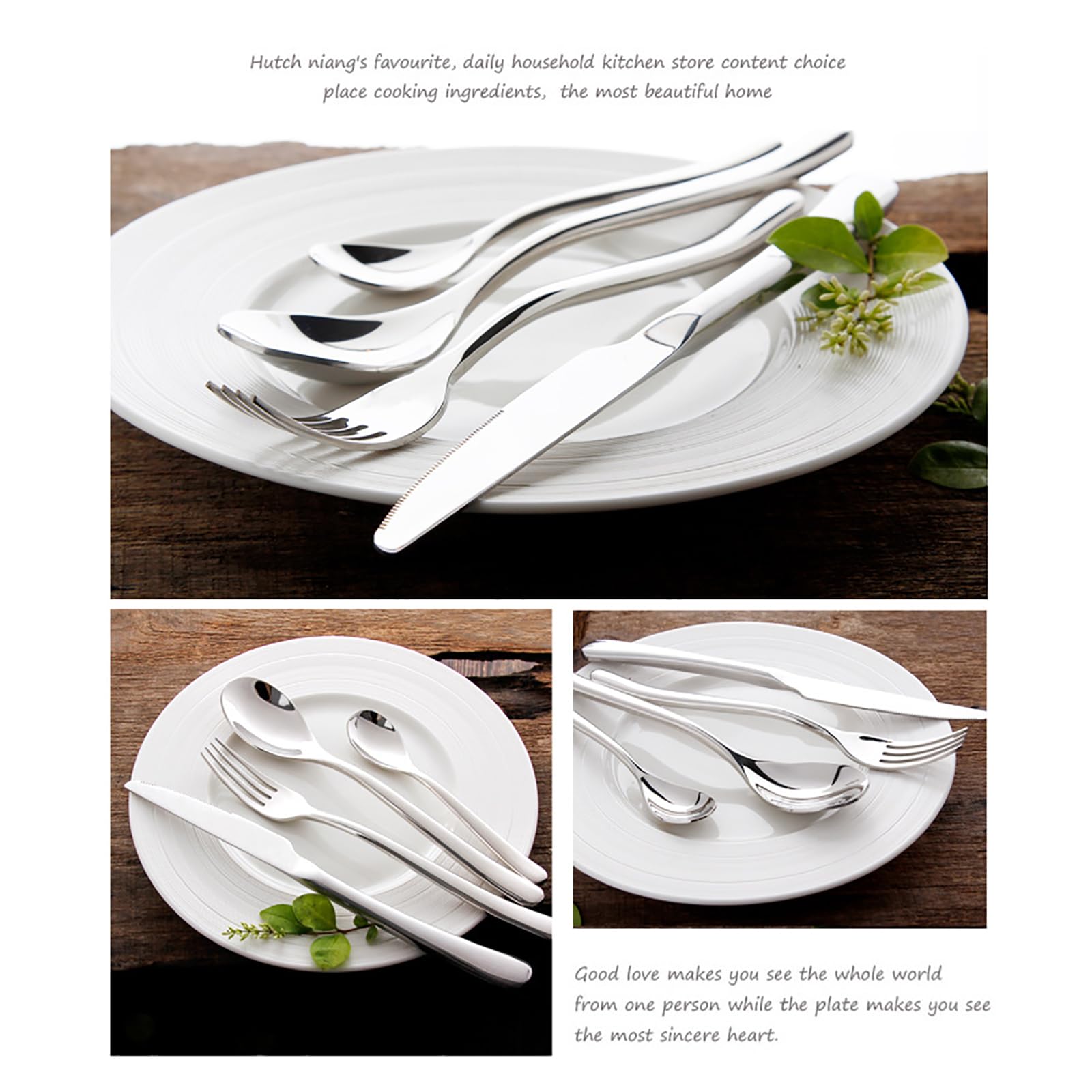 24-Piece Stainless Steel Luxury Flatware Set for 6