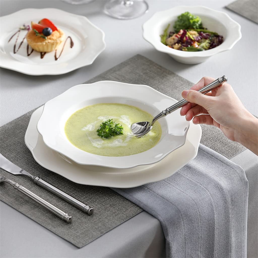 16-Piece White Porcelain Dinnerware Set for 4