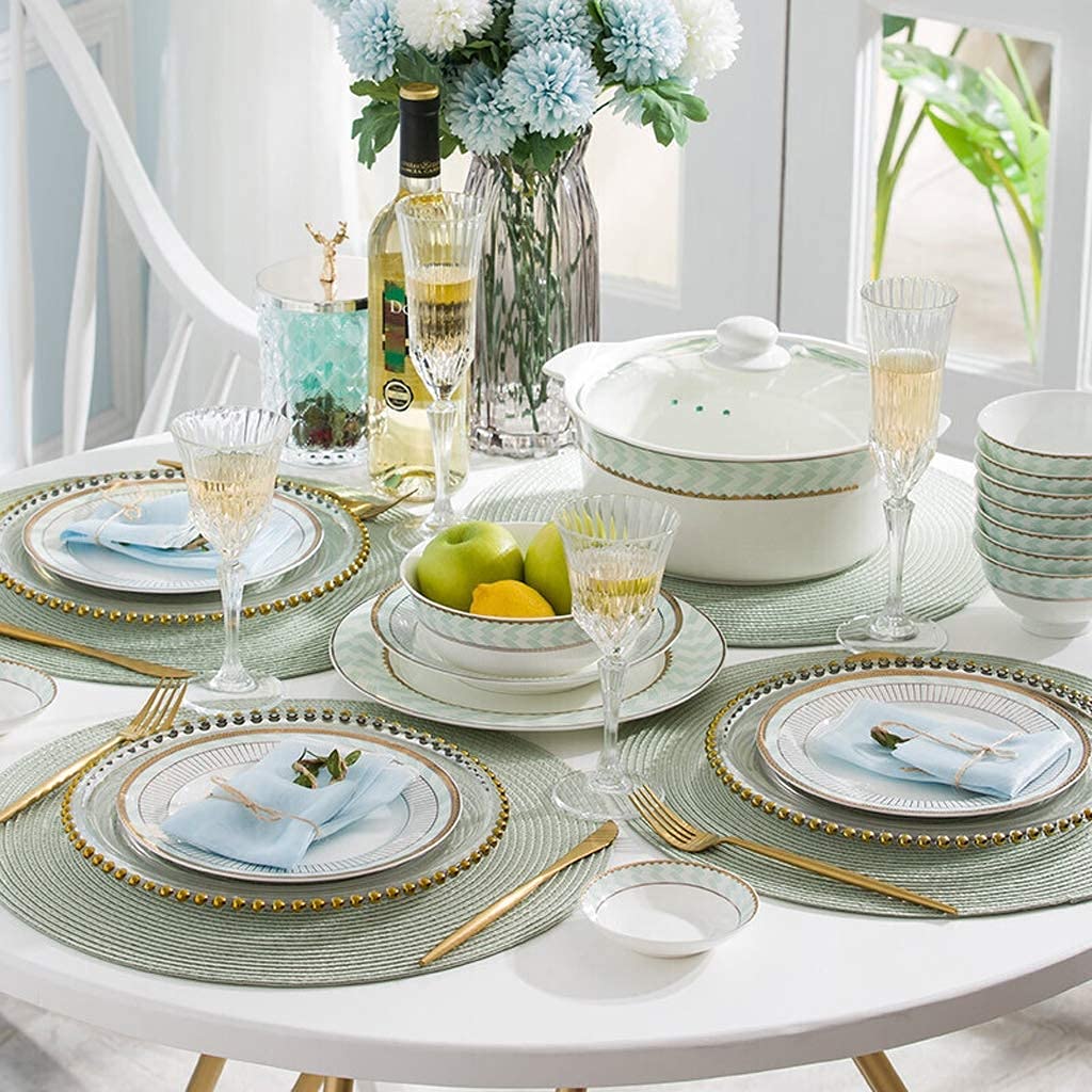46-Piece Porcelain Dinnerware Set