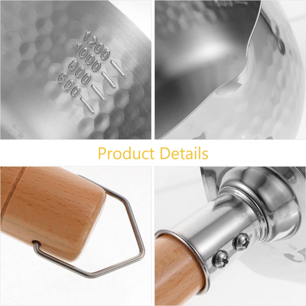 18cm Stainless Steel Snow Pan with Wooden Handle